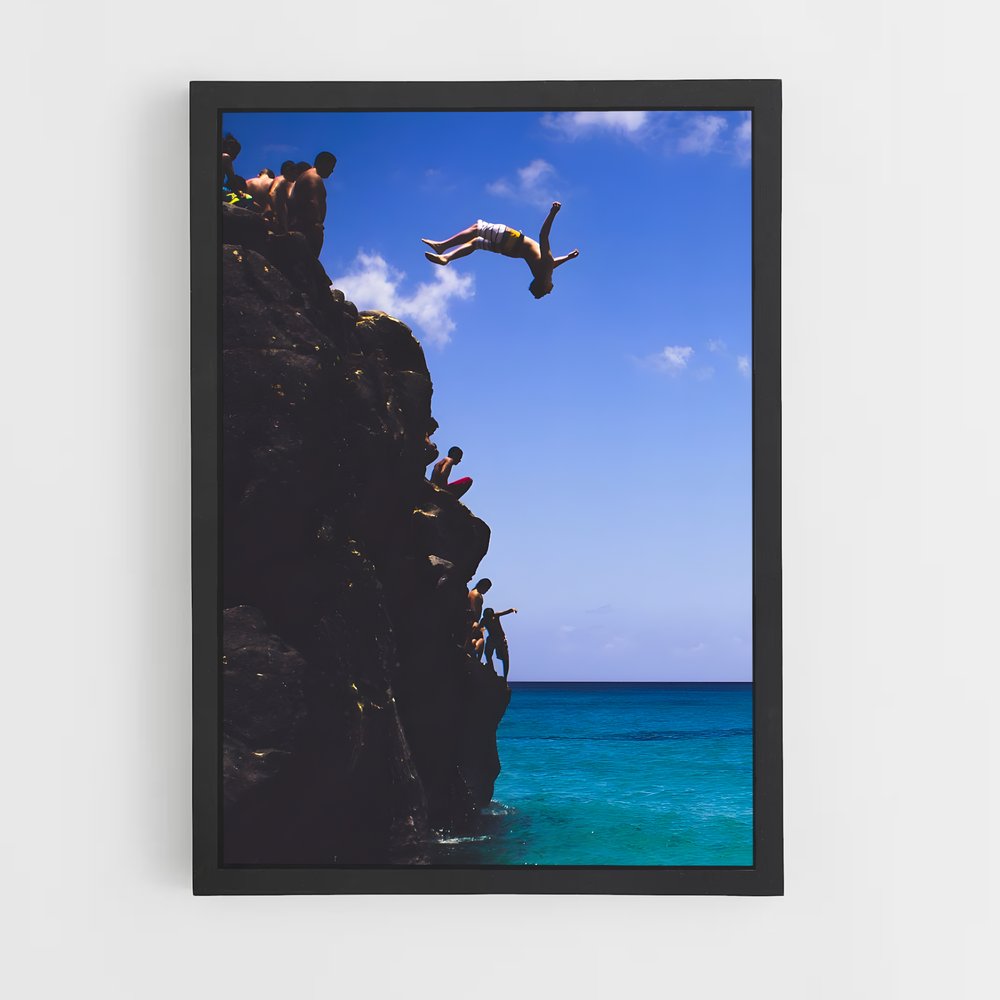 Poster Plongée Libre – affiche Plongeon de falaise (vue 2)